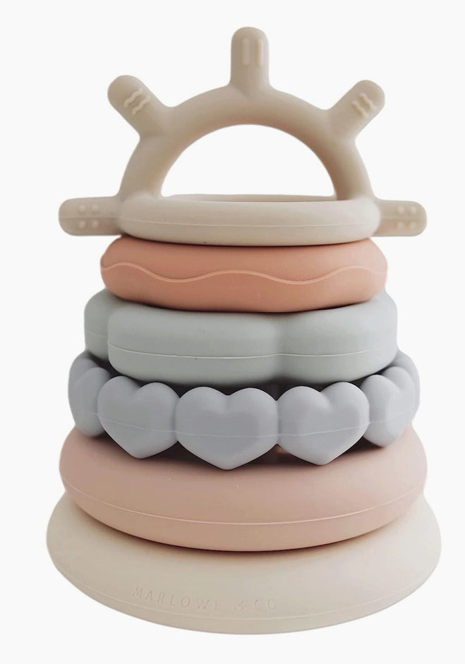 Silicone Stacking Teething Ring Toy